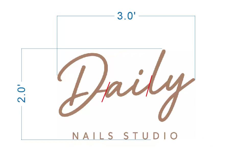 Custom Gold Metal Backlit Sign For Dailyn