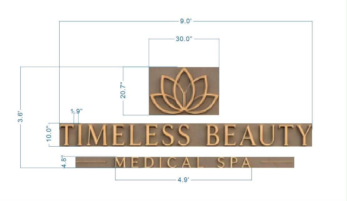 Custom 3D Gold Metal Non-lit Sign For Tanya Marquez