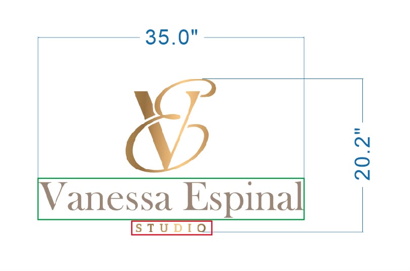 Custom Gold Metal Sign For Vanessa Espinal