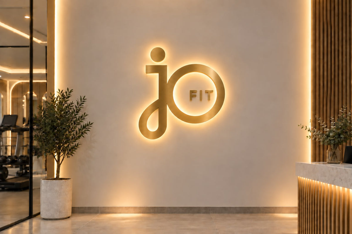Custom Gold Metal Backlit Sign For Joanne