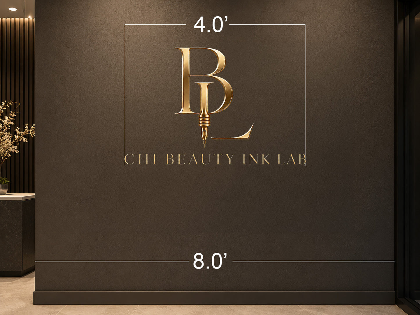 Custom Gold Metal Sign For Chibeautyinklab