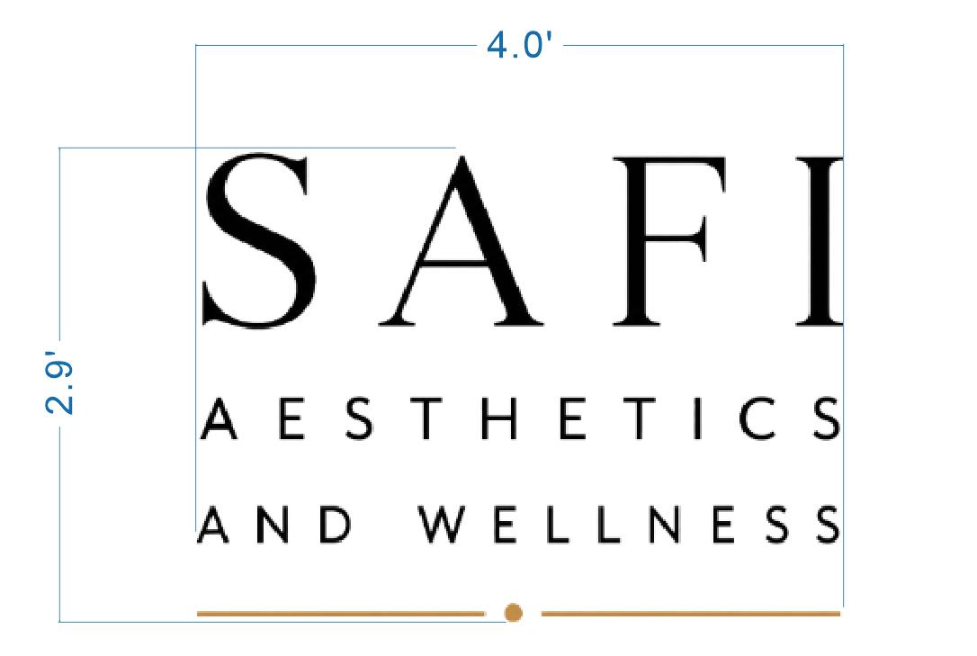 Custom 3D Metal Sign For Safi Aesthetics