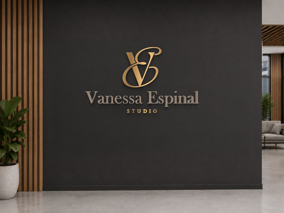 Custom Gold Metal Sign For Vanessa Espinal
