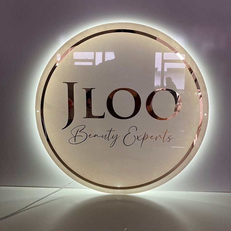 Round Acrylic Backlit Business Sign
