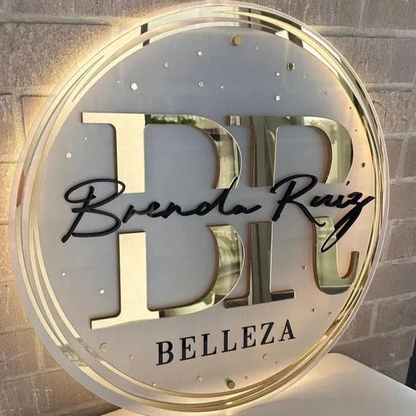 Round Acrylic Backlit Business Sign
