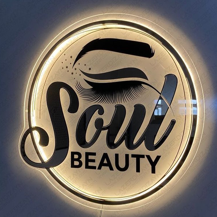 Round Acrylic Backlit Business Sign